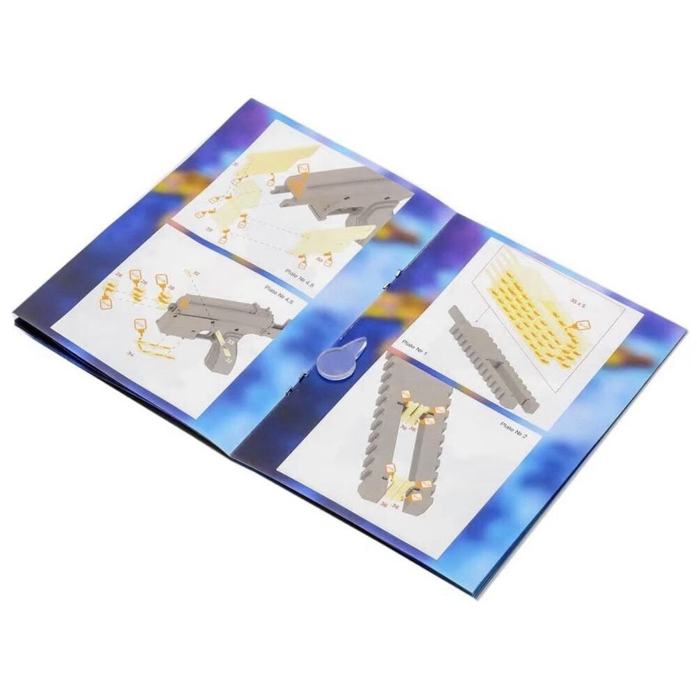 HK-416 Wooden 3D Gun Puzzle Kit GRAINIX DIY Rubber Band Model 202pc Sealed - Picture 4 of 8